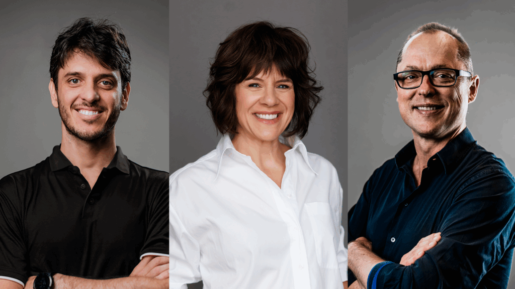 Photos of Matheus Dellagnelo, Indicium AI CEO Americas, Kelly Manthey, Indicium AI Global CEO, and Jacob Parsons, Indicium AI CEO Europe.